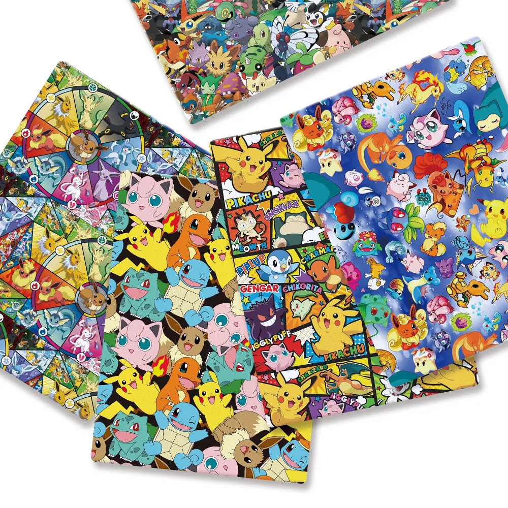 Sewing Production - Pokemon Cartoon Fabric140*50cm Handgemaakte Naaien Patchwork