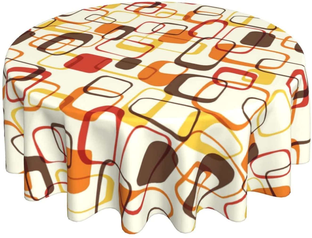 Century Textile & Sewing Supply Reviews - Retro Mid Century Geometrische Ronde Tafelkleed