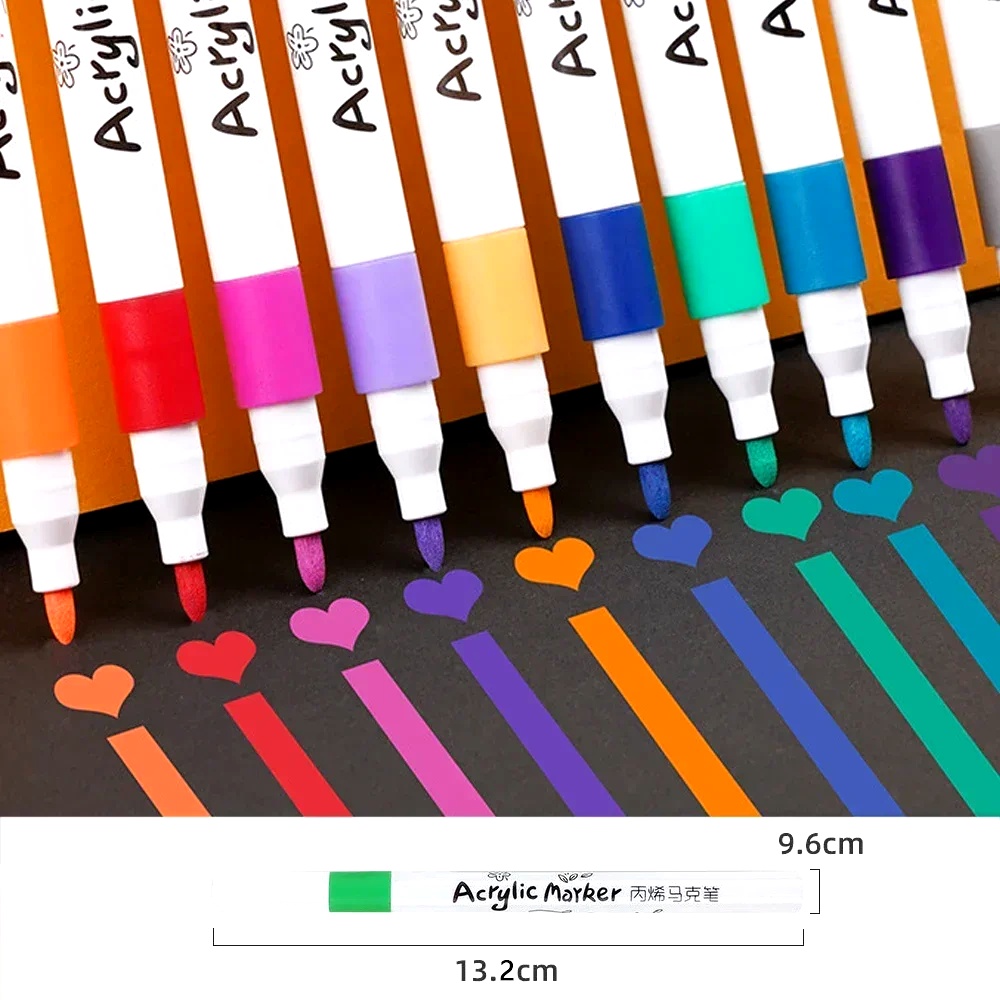 Fabric Marking Pen - Zachte punt acrylmarker set 12 tot