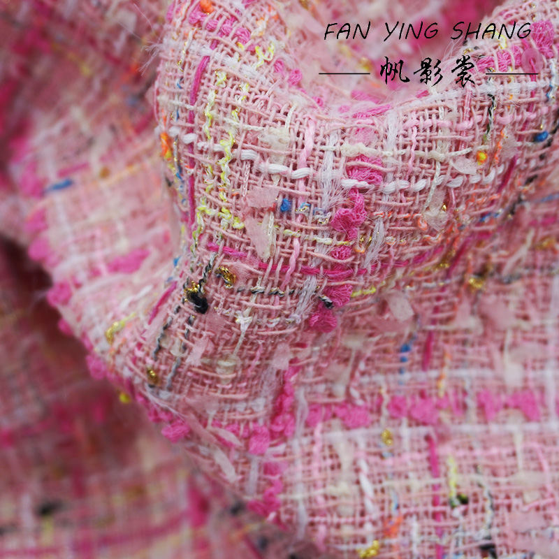 Sewing Tweed - De roze geruite katoenen tweedstof met