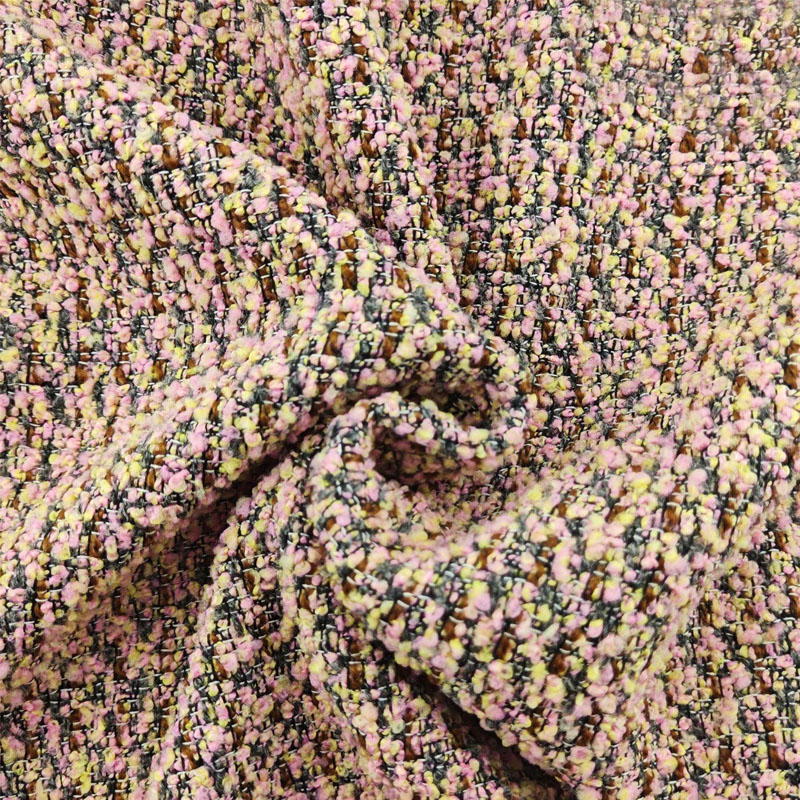 Sewing Tweed - Roze kleurige badstof garengeverfde braide tweed