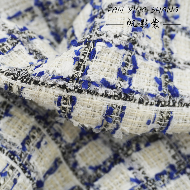 Sewing Tweed - Blauw Zwart Plaid Vlinder Gaas Wol