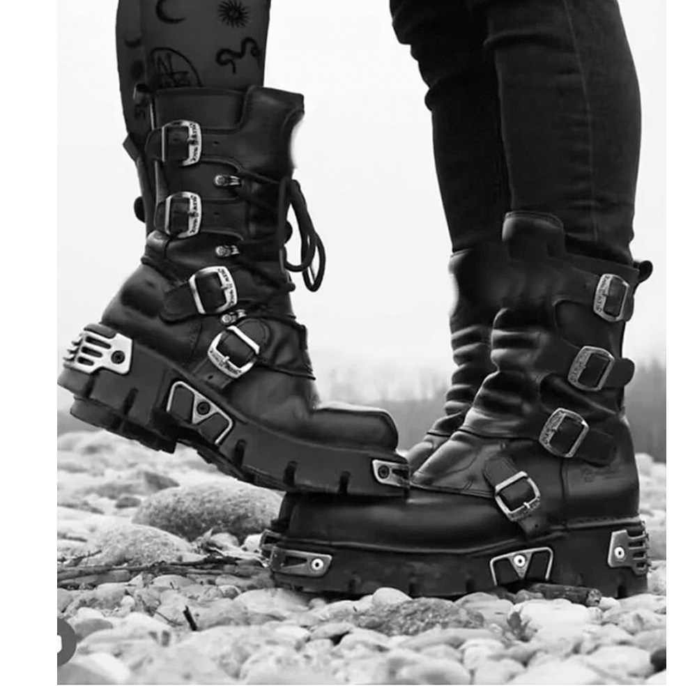 Nieuwe heren punk motorlaarzen - Sewing Zipper recensie en prijs