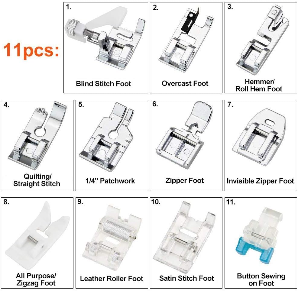 11-delige naaivoetenset - Wand - Sewing Machine Fabric recensie en prijs