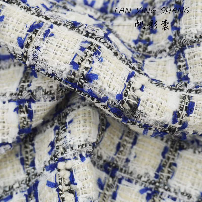 Blauw Zwart Plaid Vlinder Gaas - Sewing Tweed recensie en prijs