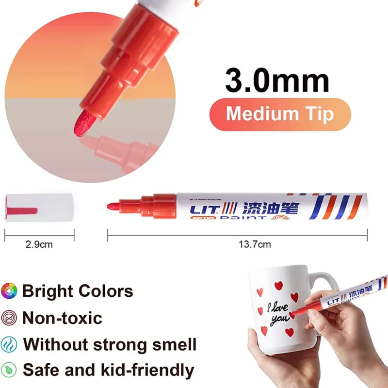 3mm Kleurrijke 12 Kleuren Perm - Fabric Marking Pen recensie en prijs