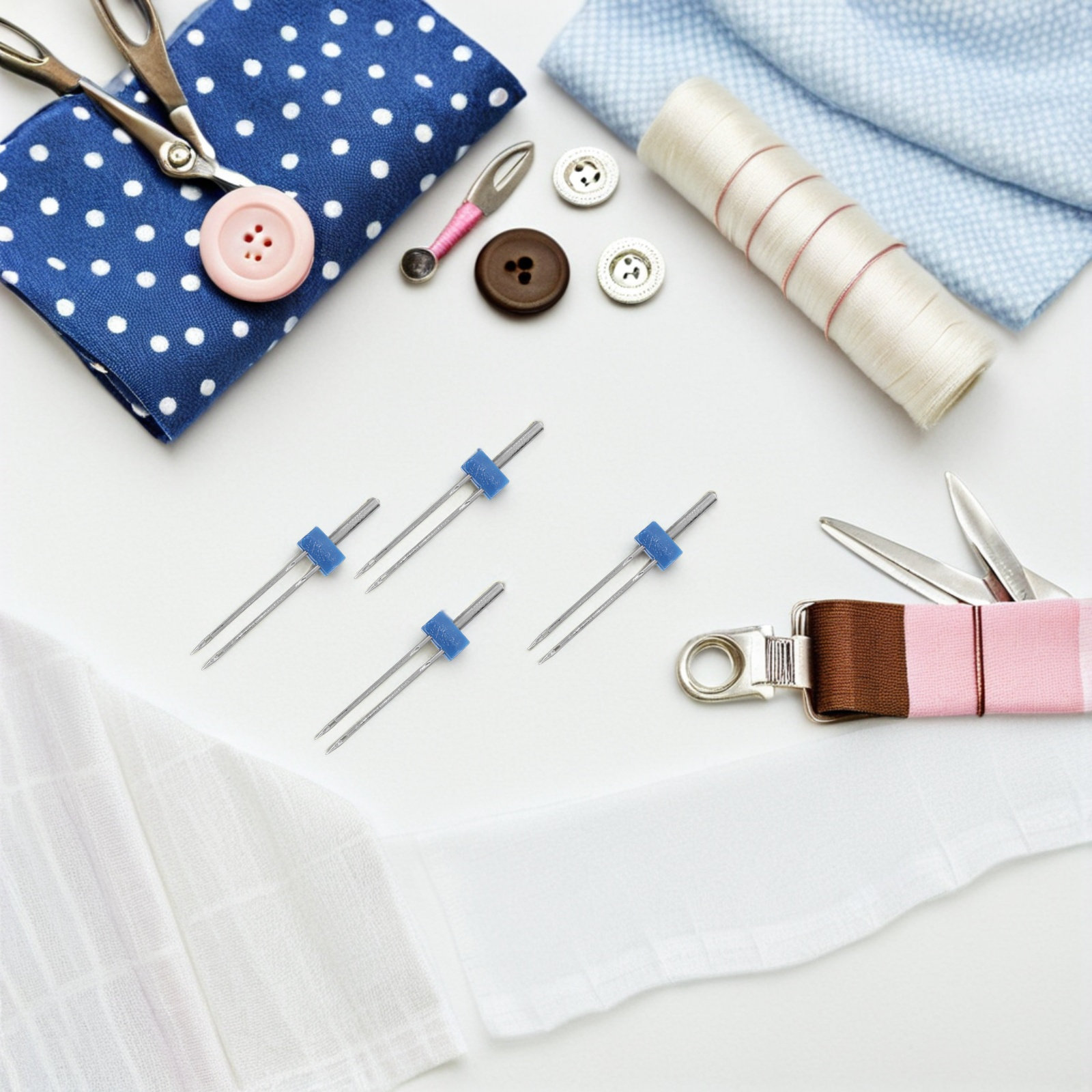 4 sets dubbele naaldset naaima - Rolled Hem Foot recensie en prijs