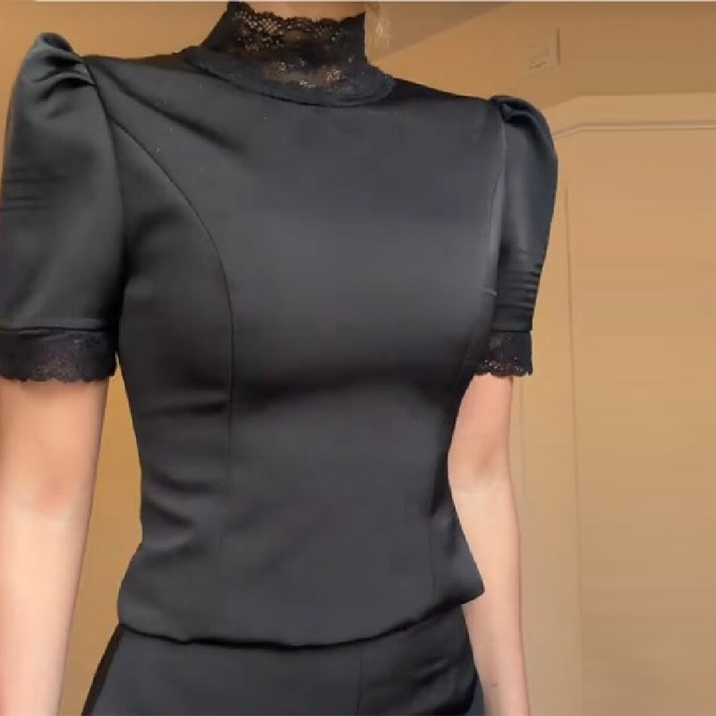 Nieuwe satijnen kant-rand top  - Shoulder Pad Set In recensie en prijs